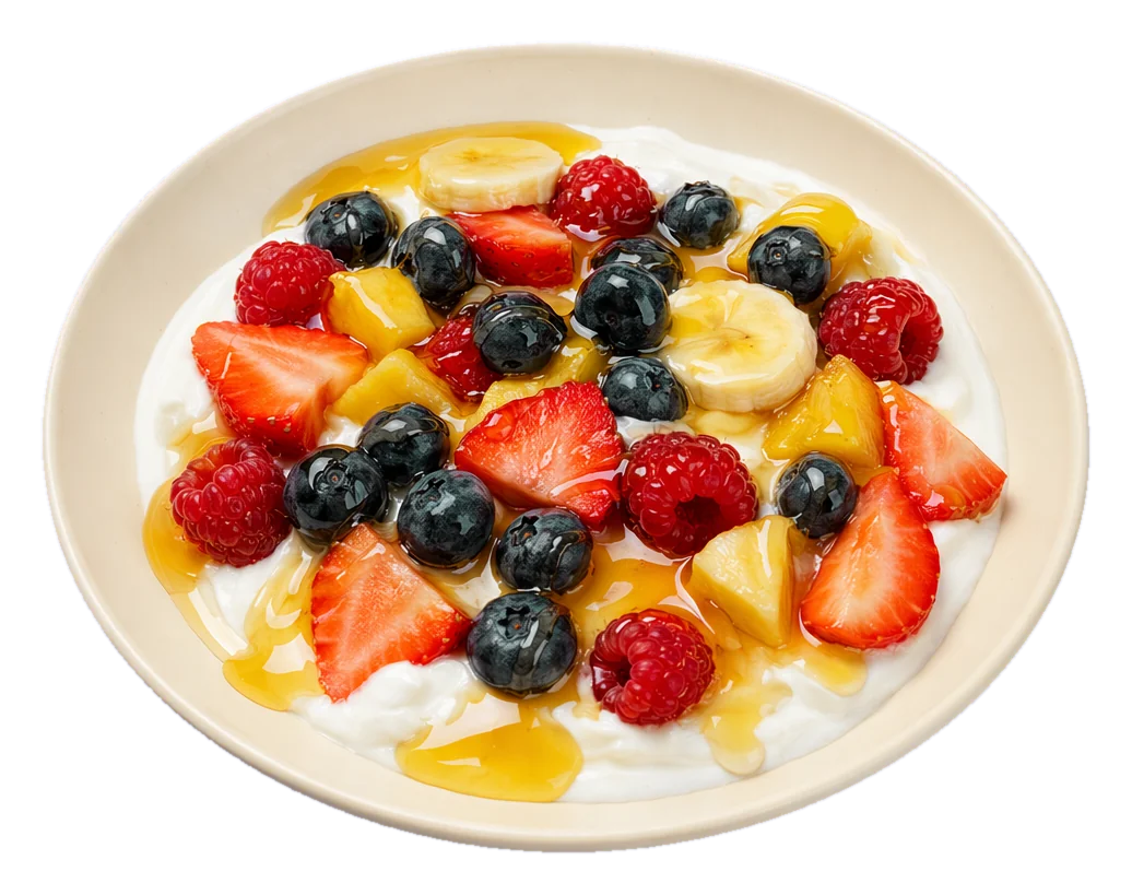 Yogurt with Fresh Fruit and Honey