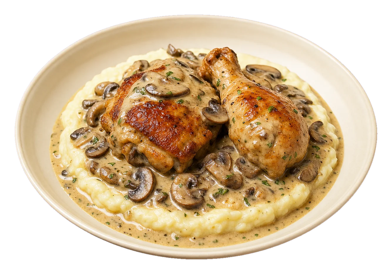 Chicken Fricassee with Mushrooms and Creamy Sauce