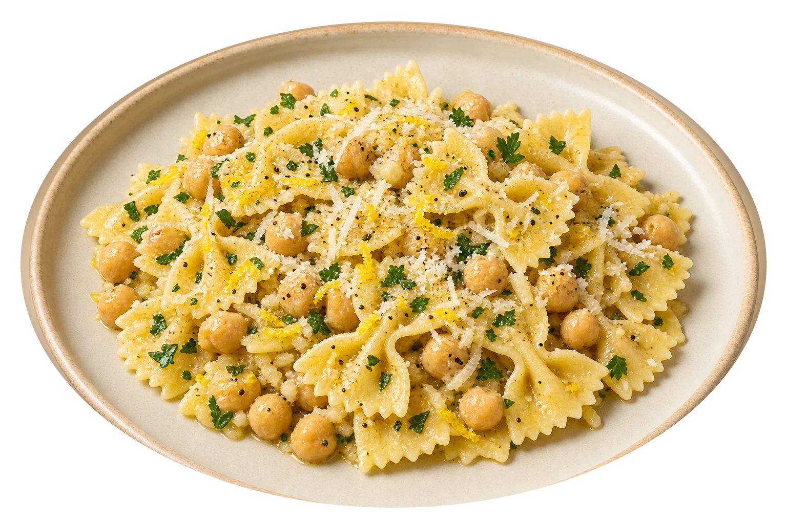 Lemon Garlic Chickpea Pasta