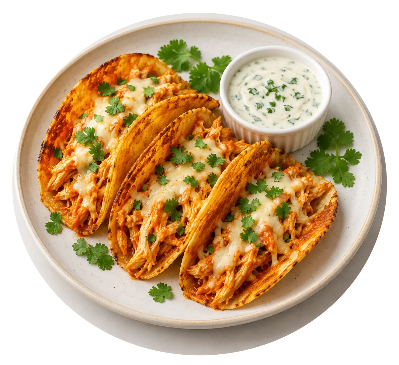 Crispy Buffalo Chicken Tacos with Protein Ranch