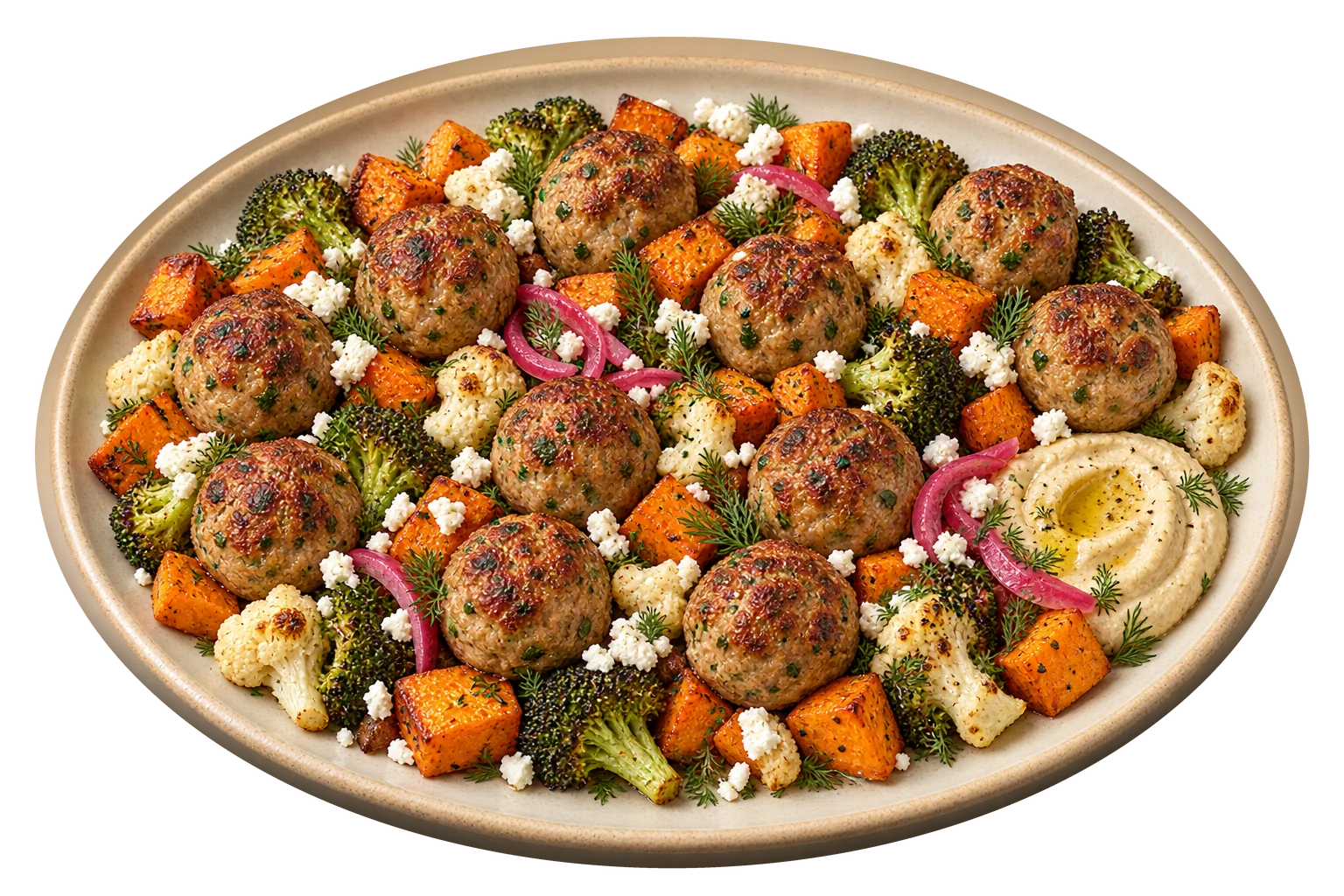 Sheet-Pan Meatballs and Roasted Vegetables