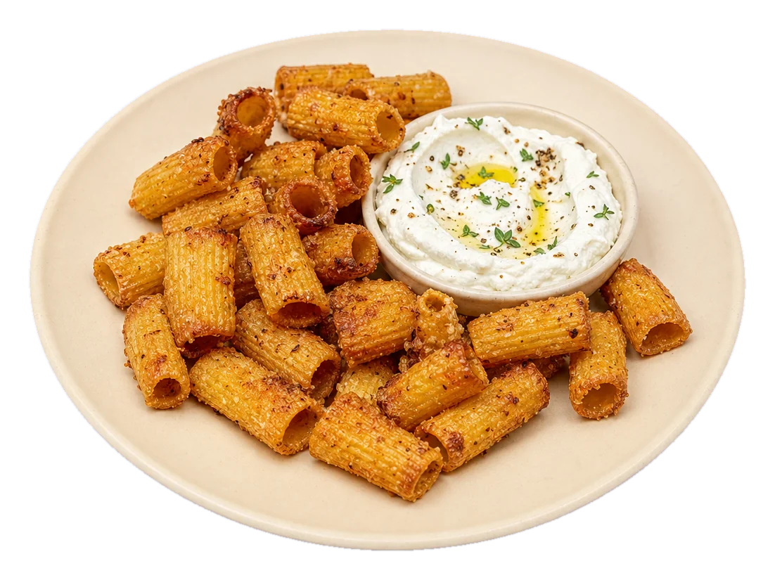 Air Fryer Pasta Chips with Whipped Feta