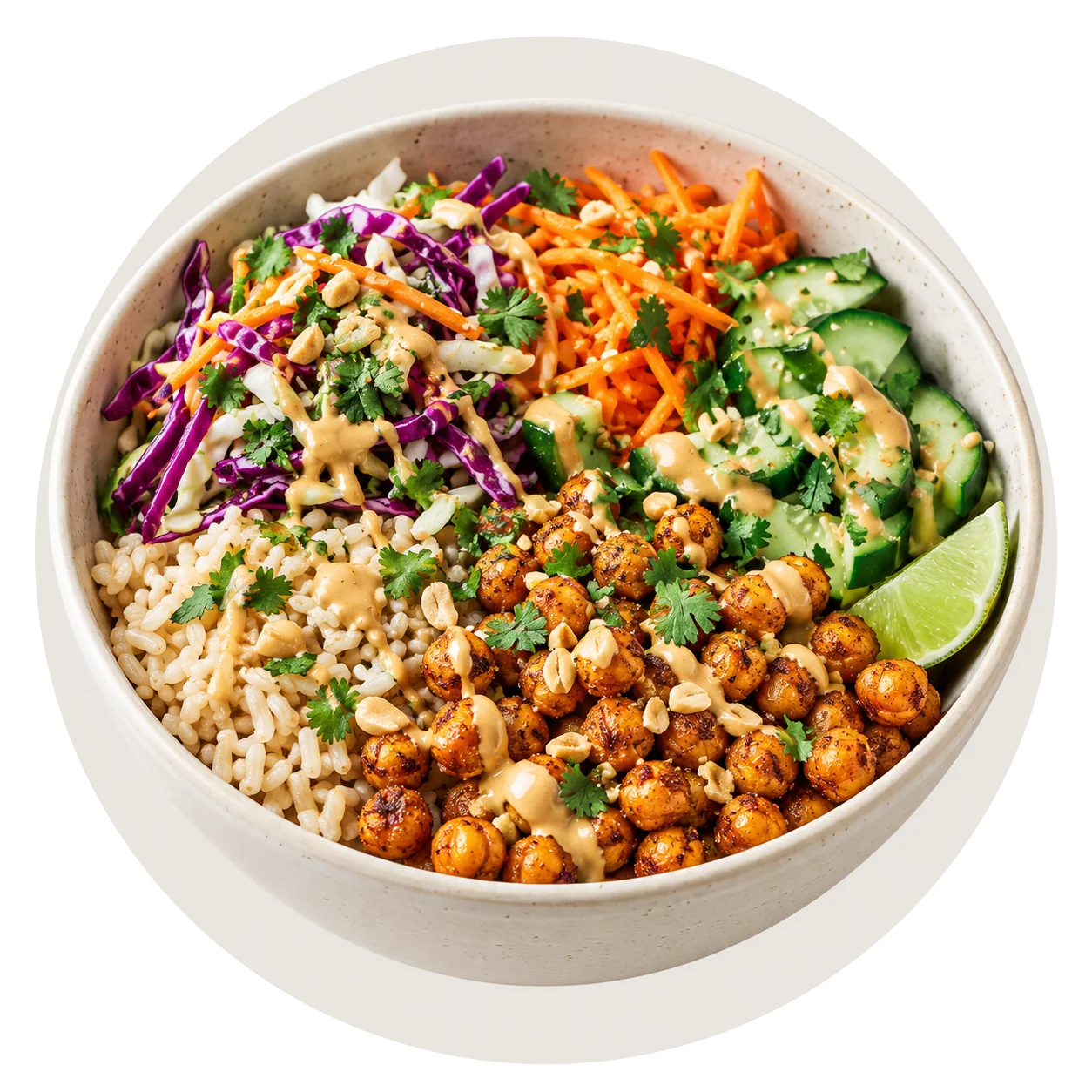 Peanut Chickpea Protein Bowls