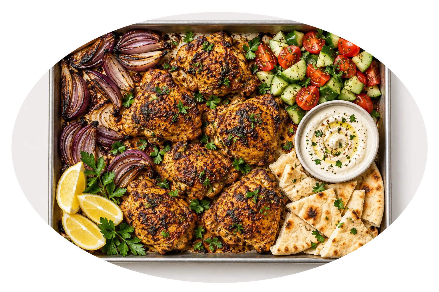 Sheet-Pan Chicken Shawarma Dinner