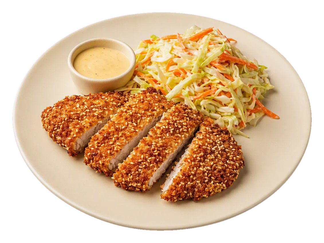 Air Fryer Pork Schnitzels with Slaw