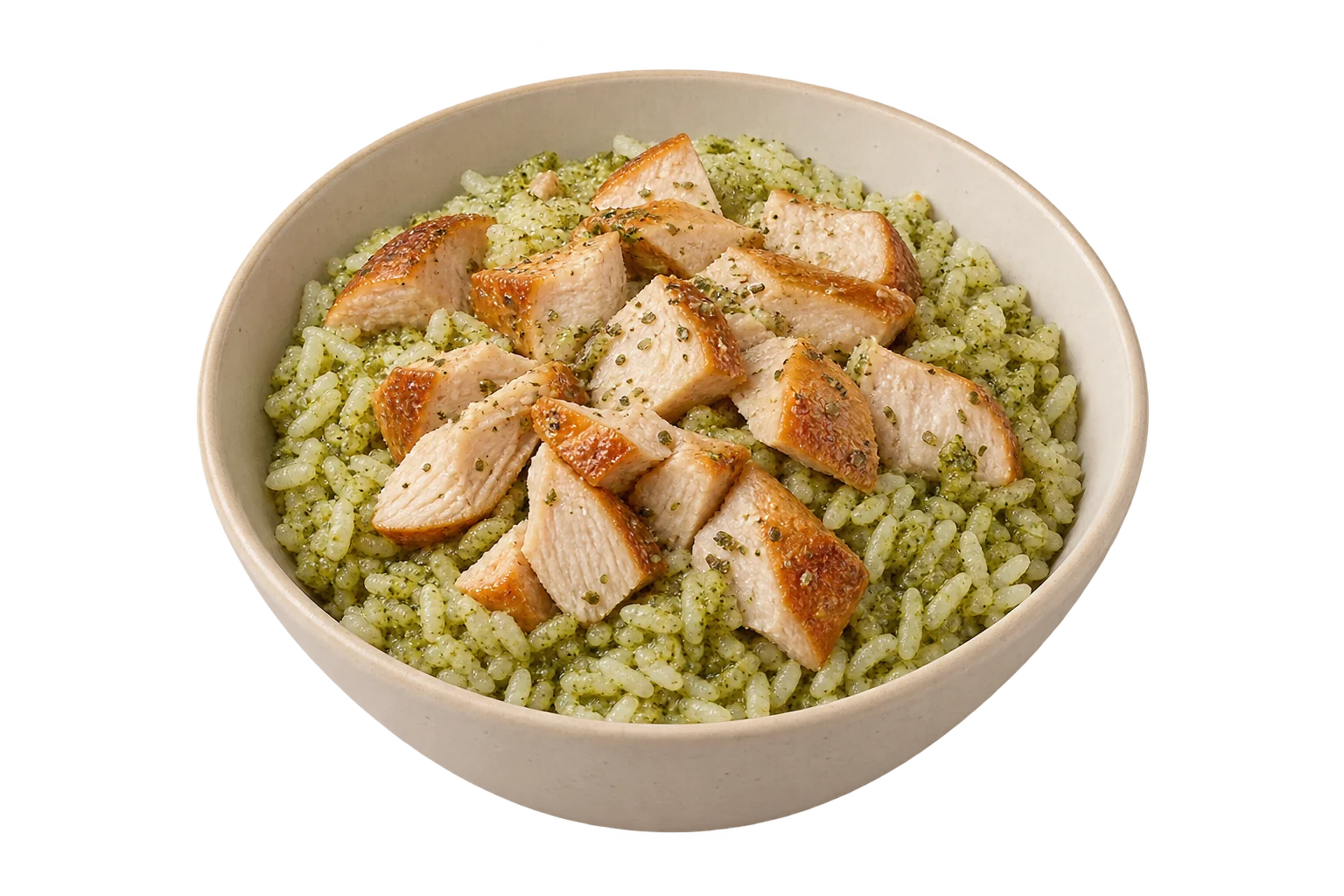 Pesto Chicken and Microwave Rice Bowls