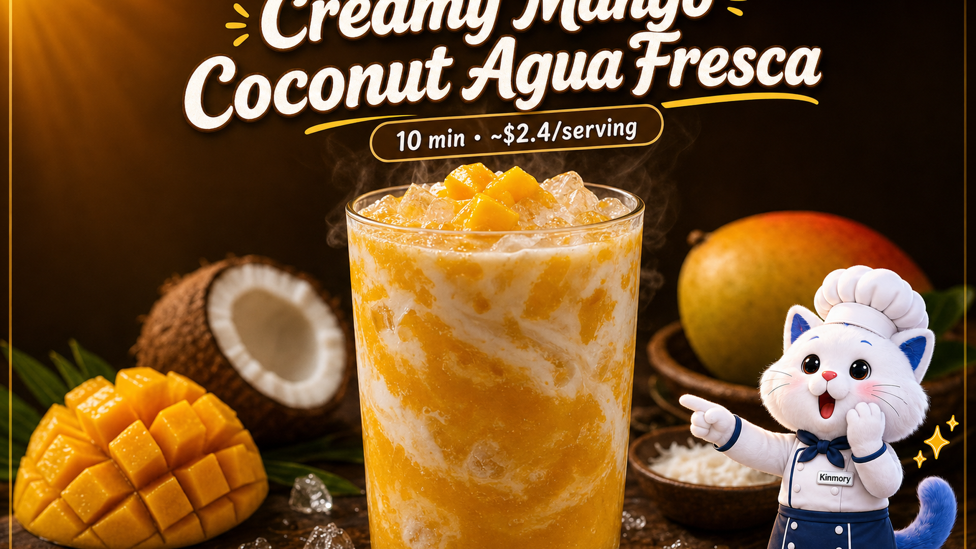 Creamy Mango Coconut Agua Fresca