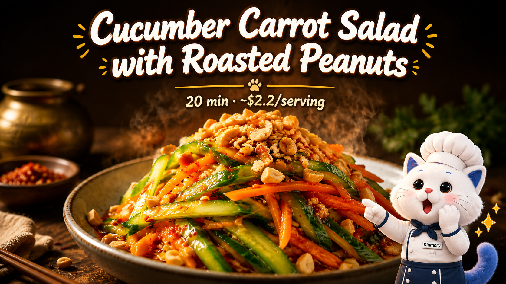 Cucumber Carrot Salad with Roasted Peanuts