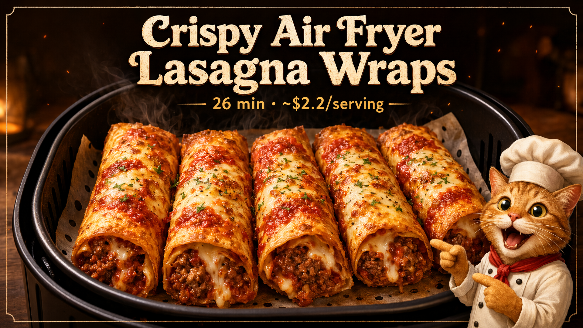 Crispy Air Fryer Lasagna Wraps